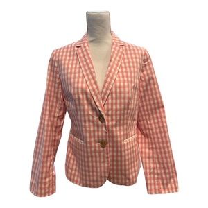 Talbots Pink and White Gingham Blazer